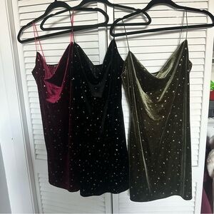 Set of three celestial velvet dresses